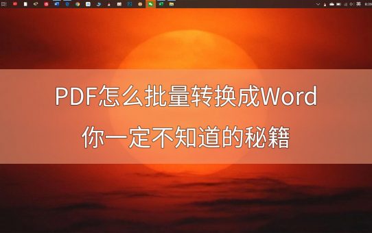 PDF怎么批量转换成Word？你一定不知道的秘籍