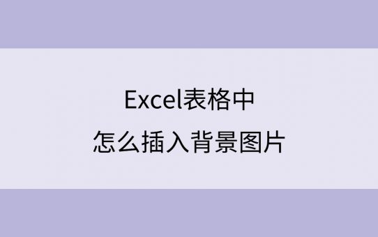 Excel表格中怎么插入背景图片？这一招轻松搞定