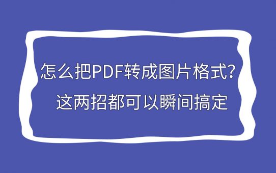 怎么把PDF转成图片格式？这两招都可以瞬间搞定