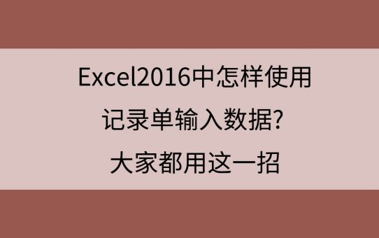 Excel2016中怎样使用记录单输入数据? 大家都用这一招