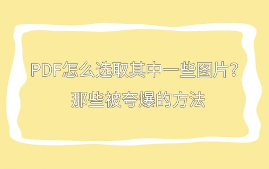 PDF怎么选取其中一些图片？那些被夸爆的方法