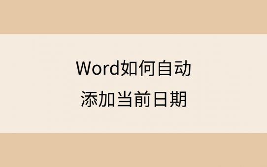 Word如何自动添加当前日期