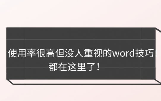 使用率很高但没人重视的word技巧！都在这里了！