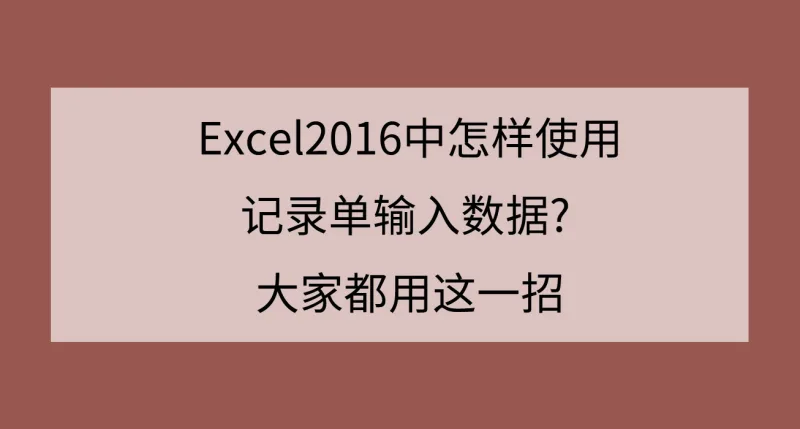 Excel2016中怎样使用记录单输入数据? 大家都用这一招