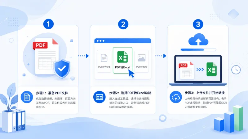 pdf在线转换成excel免费版操作步骤